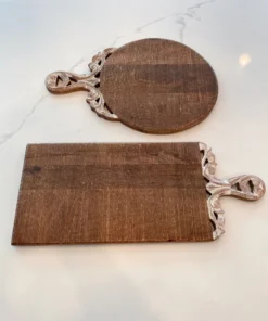Inspire Me! Home Decor Mango Wood Scroll Handle Serving Trays (2 Styles)