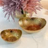 Inspire Me! Home Decor Gold Oval Hammered Porcelain Bowl