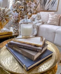 Inspire Me! Home Decor Small Marble Metallic Edged Tray