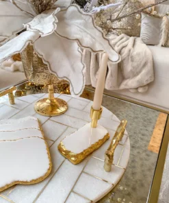 Inspire Me! Home Decor White Enameled Metal Candle Holder (2 Colors)