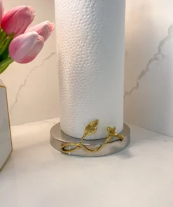 Inspire Me! Home Decor Gold Leaf Detailed Paper Towel Holder ( Available In 2 Sizes)