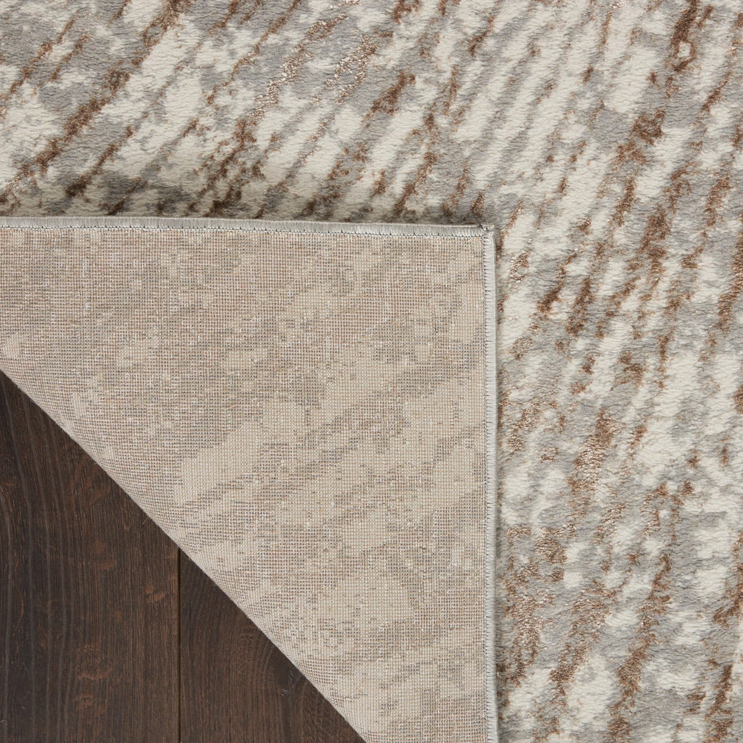 Nourison Metallic Abstract Area Rug Style 1 - Grey/Mocha (4 Sizes)