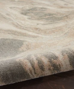 Nourison Elegance Area Rug- Grey/Charcoal/beige (5 Sizes) PILLOWS, RUGS, & THROWS