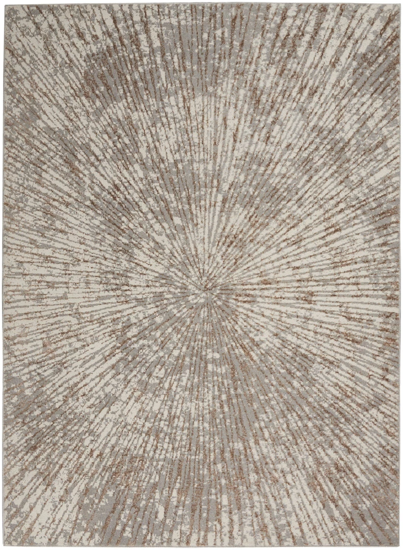 Nourison Metallic Abstract Area Rug Style 1 - Grey/Mocha (4 Sizes)