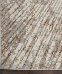 Nourison Metallic Abstract Area Rug Style 1 - Grey/Mocha (4 Sizes)