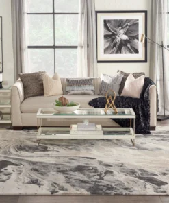 Nourison PILLOWS, RUGS, & THROWS Elegance Area Rug - Charcoal/Grey/Beige (10 Sizes)