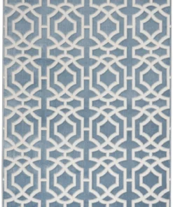 Nourison Joli Area Rug - Blue/White (3 Sizes) PILLOWS, RUGS, & THROWS