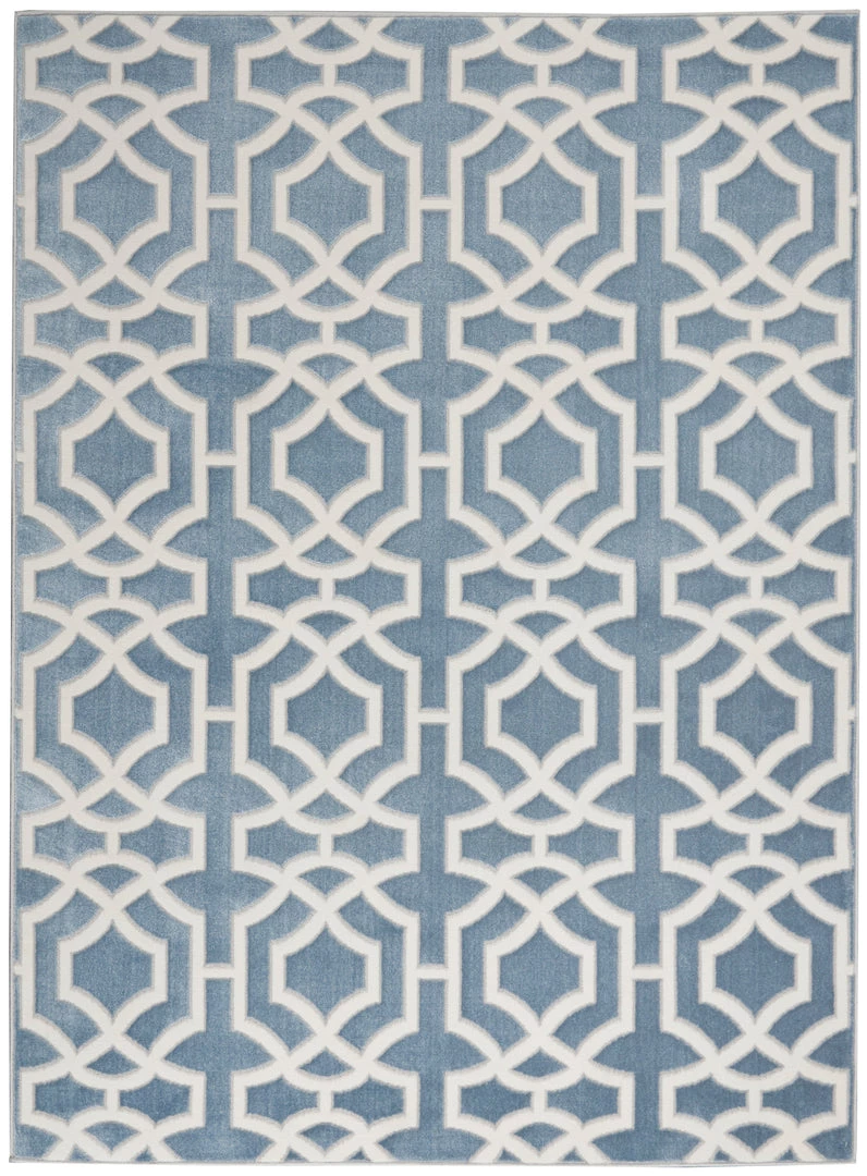Nourison Joli Area Rug - Blue/White (3 Sizes) PILLOWS, RUGS, & THROWS