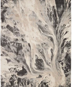 Nourison PILLOWS, RUGS, & THROWS Elegance Area Rug - Charcoal/Grey/Beige (10 Sizes)