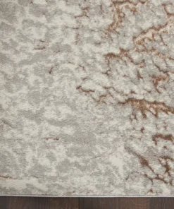 Nourison Metallic Abstract Area Rug Style 2 - Grey/Mocha (4 Sizes) PILLOWS, RUGS, & THROWS